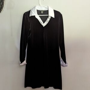 Social Circle Black Velvet Dress 10 Petite Little Black Dress
